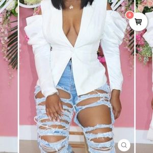 Cold Shoulder Blazer